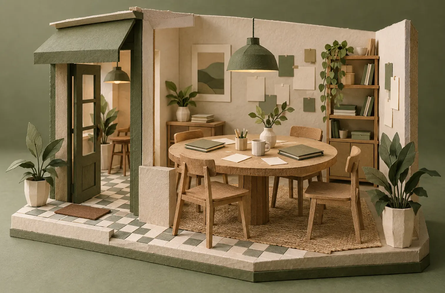 Illustration of consulting businesses and their working space