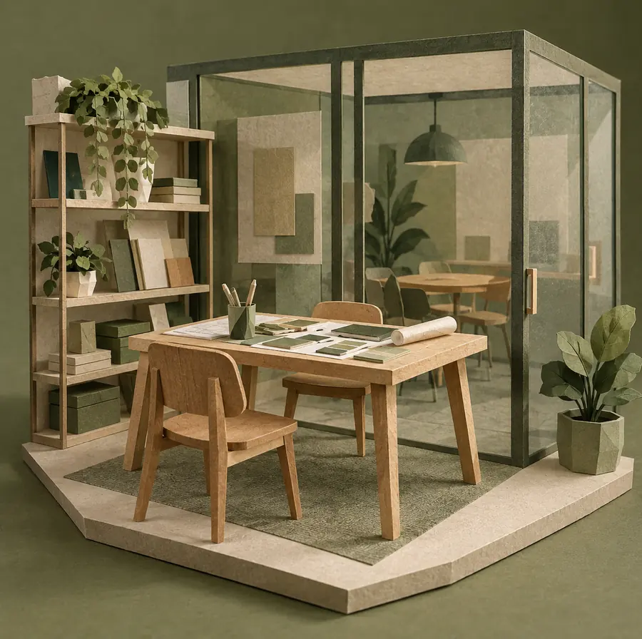 Illustration of consulting businesses equipment and workspace